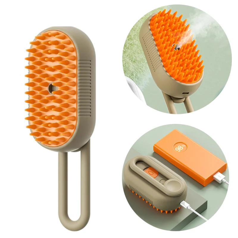 3 In 1 Cat Steam Brush Electric Cat Comb Pet Massage Comb for Cats Spray Water Cat Bath Brushes Pet Grooming Supplies