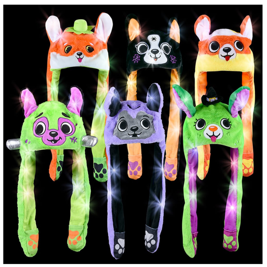 Halloween Themed Popping Ear Light Up Hat For Kids - Assorted