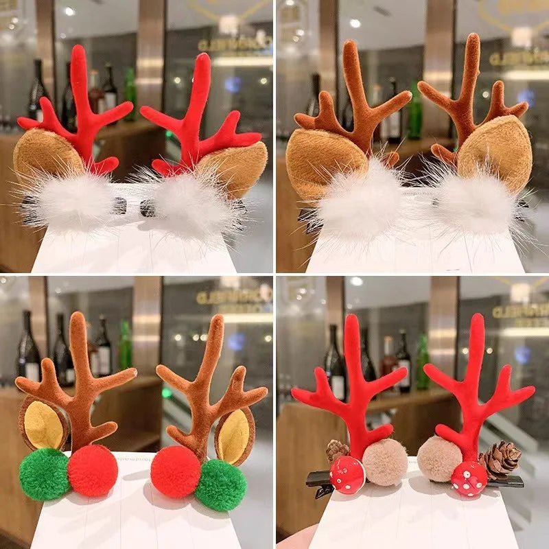 Christmas headpieces hair clips reindeer antlers hair clips Santa Claus decorations holiday accessories toys holiday gifts