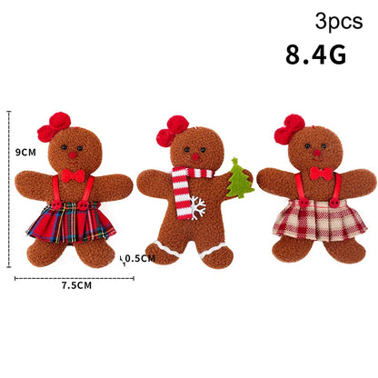CF-603PCS/Set Christmas Decoration Gingerbread Man Doll Xmas Tree Hanging Ornament Garden Party Home New Year 2024 Children Gifts