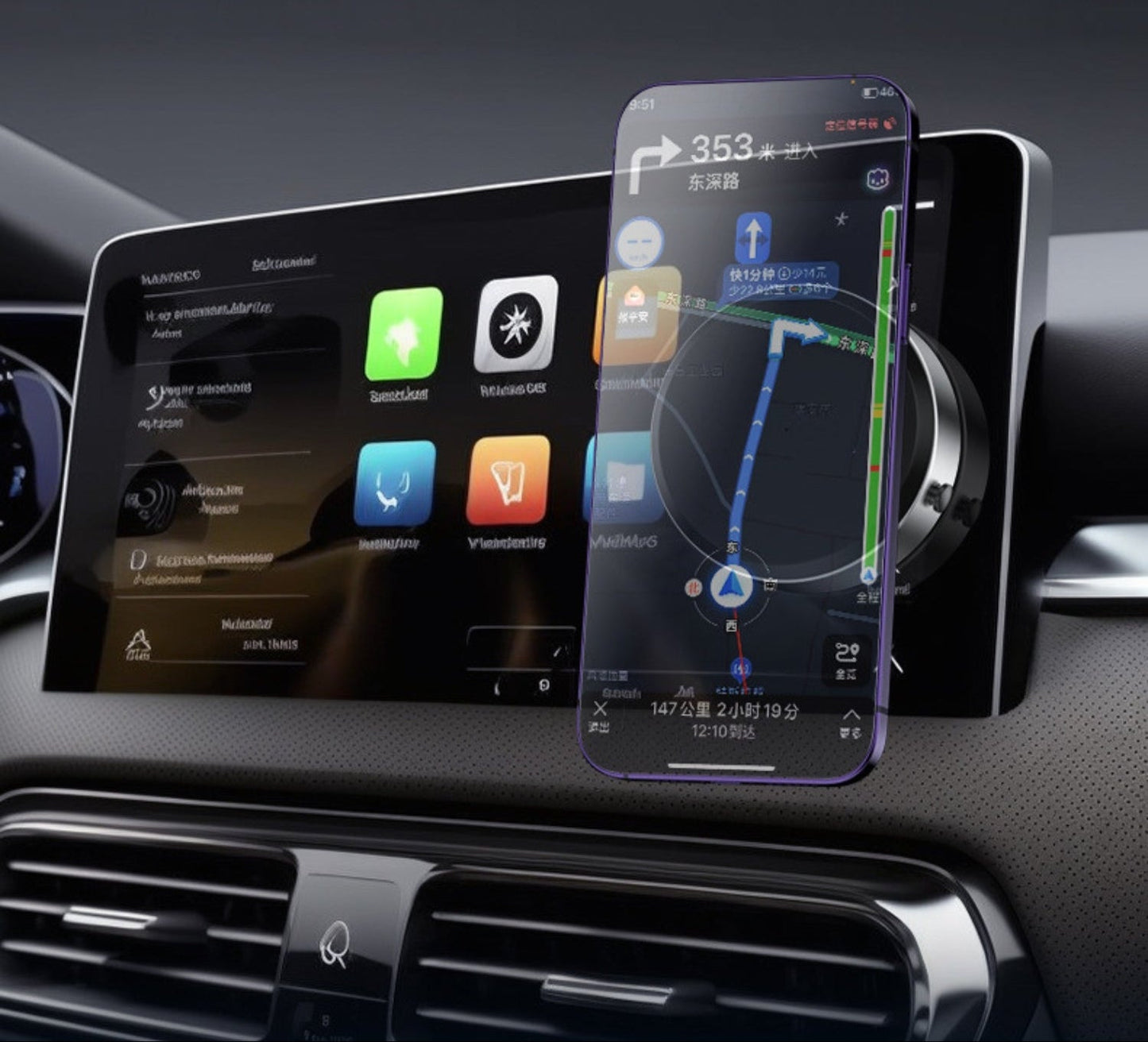 360-graden telefoonhouder voor de auto, Draagbare telefoonhouder voor de auto, Duurzame telefoonhouder voor de auto, Eenvoudig te installeren telefoonhouder, Handsfree telefoonhouder voor de auto, Magnetische autohouder voor smartphones, Magnetische telefoonhouder voor de auto, Telefoonhouder met zuignap voor de auto, Universele magnetische zuignap, Veilige telefoonhouder voor de auto